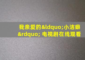 我亲爱的“小洁癖” 电视剧在线观看